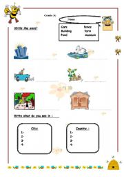 English Worksheet: city and country