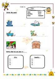 English worksheet: city and country