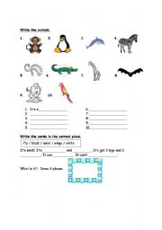 English worksheet: wild animals