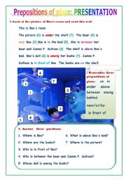 English Worksheet: Prepositions of place :presentation
