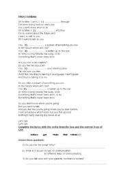 English worksheet: coldplays song 