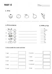 English Worksheet: Happy Street 1 - unit 4 test