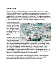 English Worksheet: Topkapi Palace