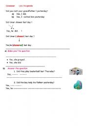 English worksheet: grammar / yes/No question 