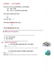 English Worksheet: grammar / yes/No question 