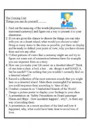 English Worksheet: Ideas for Activities for a lesson or a unit of lessons on 