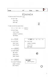 English worksheet: Plurals