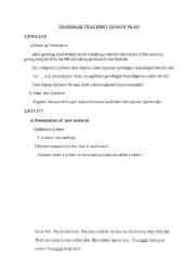 English worksheet: lesson plan