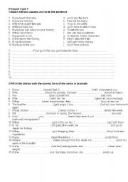 English Worksheet: conditional  type 1