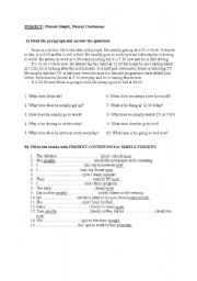 English Worksheet: Present Simple, Present Continuous