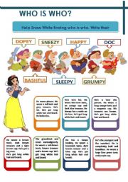 English Worksheet: DESCRIBING PEOPLE - WHO IS WHO?