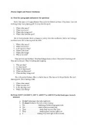 English Worksheet: Present Simple and Present Continuous