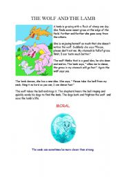 English Worksheet: wolf_ lamb stroy