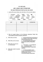 English worksheet: VOCABULARY