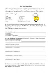 English Worksheet: New Years Resolutions - After using the song 