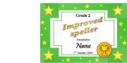 English Worksheet: Certificate (Spelling): Improved Speller