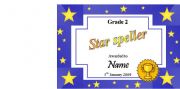 English Worksheet: Certificate (Spelling): Star Speller
