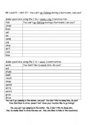 English Worksheet: you can and you cannot
