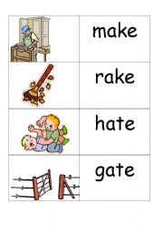 English Worksheet: word /picture cards containing a-e part 2 phonics