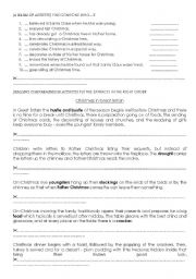 English Worksheet: Christmas reading & speaking activities