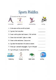English worksheet: Sport Riddles