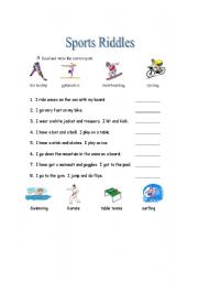 English Worksheet: Sport Riddles