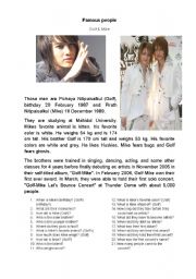 English Worksheet: Famous people - Thailand - singer