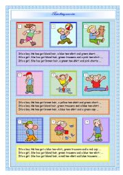English Worksheet: matching description with pictures