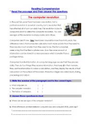 English Worksheet: Computer Revolution