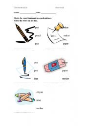 English Worksheet: Classroom English