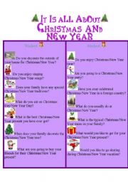 English Worksheet: It is all about Christmas and New Year