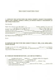 English Worksheet: test