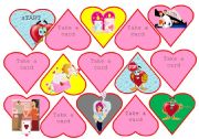 English Worksheet: St. Valentines speaking board game