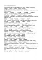 English Worksheet: advanced vocabulary test