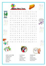 New Years Wordsearch