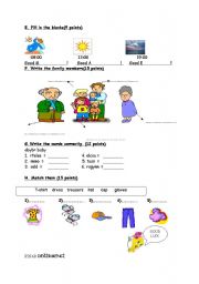 English worksheet: worksheet for kids 2