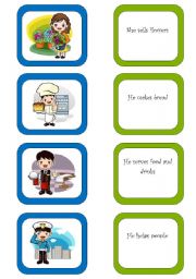 English Worksheet: Memory card game / What do they do? (2/3)