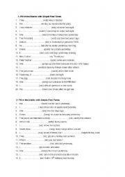 English Worksheet: simple past tense