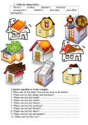 English Worksheet: shops