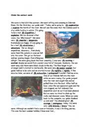 English Worksheet: An adventure trip