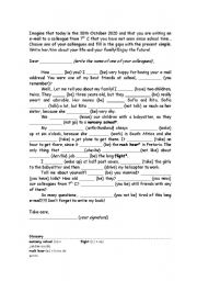 English Worksheet: An e-mail from 2020