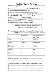 English Worksheet: song- another day in paradise
