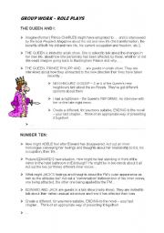 English worksheet: Sue Townsend, The Queen and I, Number Ten