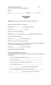 English Worksheet: Hotel Reservations