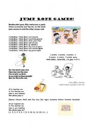 English Worksheet: Jump Rope Rhymes