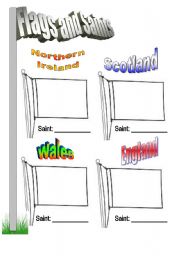 English worksheet: Flags and Saints of the UK