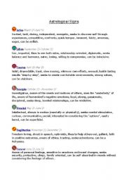 English Worksheet: Astrology Discussion Starter