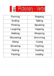 English worksheet: Pictionary - verbs