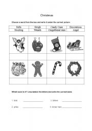 English worksheet: Simple Christmas Vocabulary Part 2