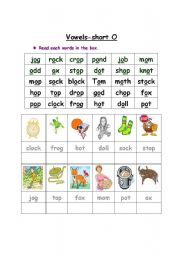 English Worksheet: Vowel- short O 